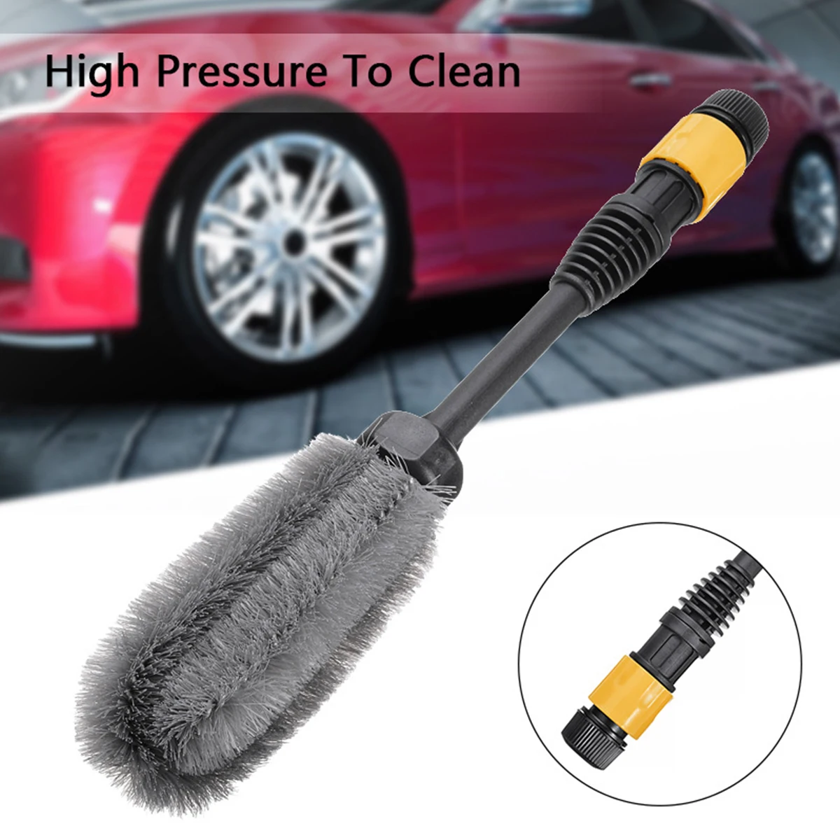 

Car Wash Super Brush Microfiber Premium Wheels Brush Non-Slip Handle Easy To Cleaning Rims Spokes Wheel Barrel Car Accessories