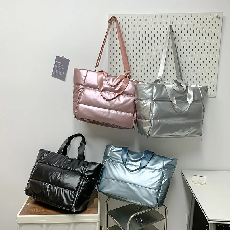 Large Cotton Padded Handbags Waterproof Fitness Bag Travel Storage Shoulder Bags Dry Wet Separation Yoga Bags for Unisex Tote