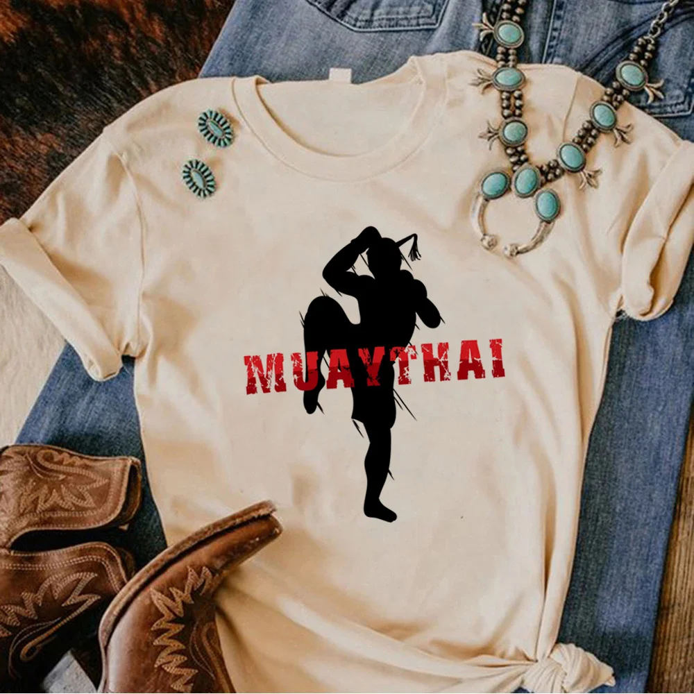 

Футболка Muay Thai женская с графическим принтом, Японский комикс, одежда в стиле Харадзюку для манги