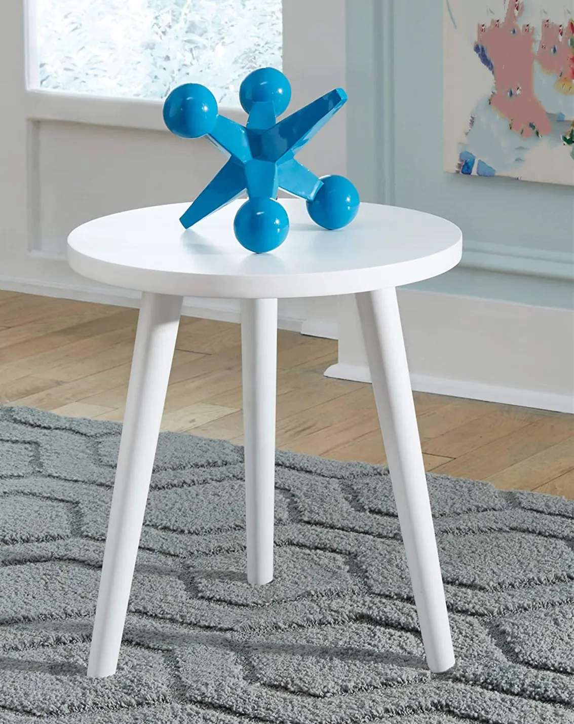 Современный маленький круглый деревянный стол M40 белый |