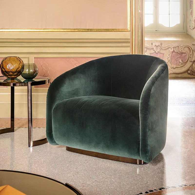 

XK Nordic Light Luxury Fabric Single Sofa Designer Hotel Coffee Shop Model Room Living Room