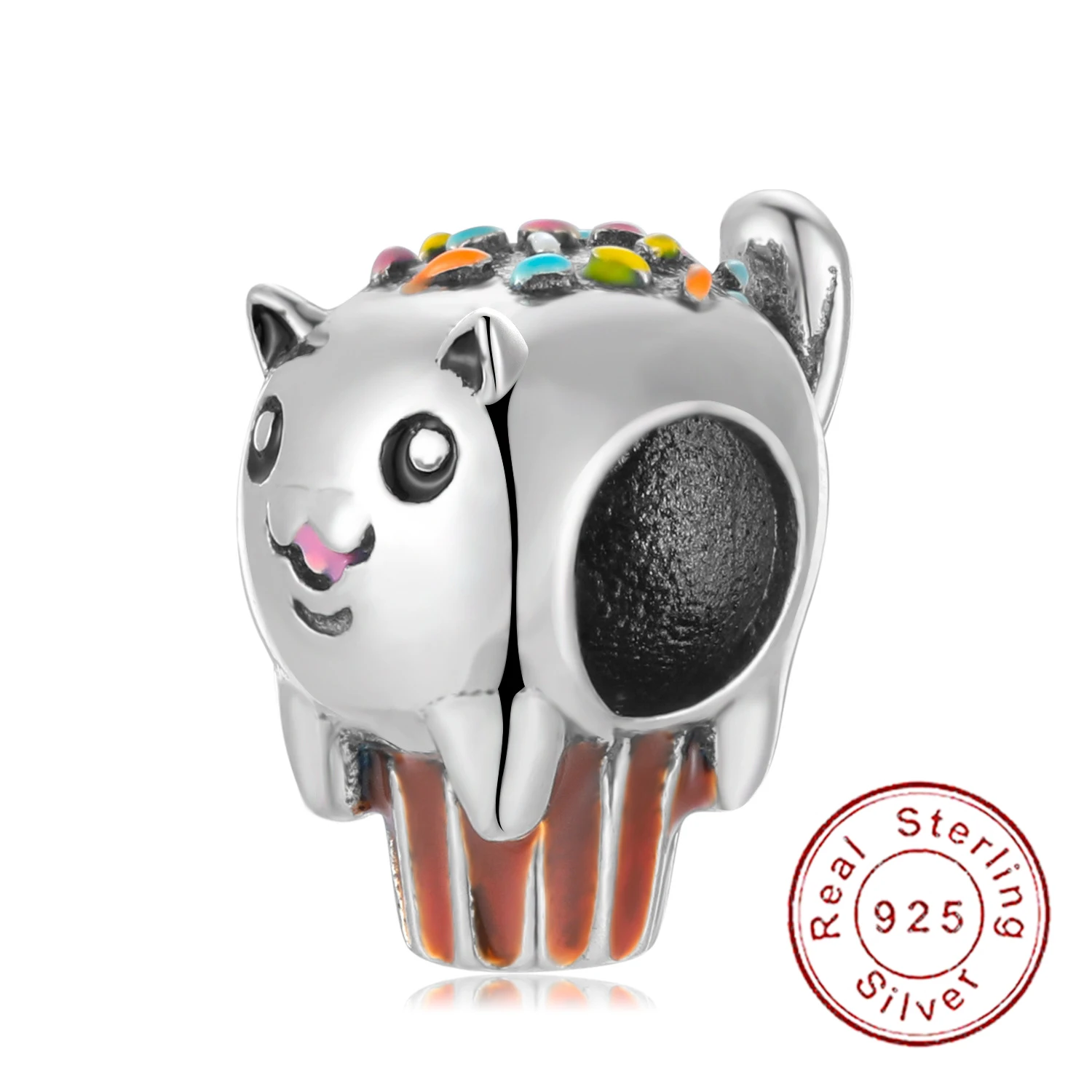 

Authentic European Fine S925 Sterling Silver Cute Animal DIY Charm Bead For Original PD Women Bracelet Necklace Chain Jewelry