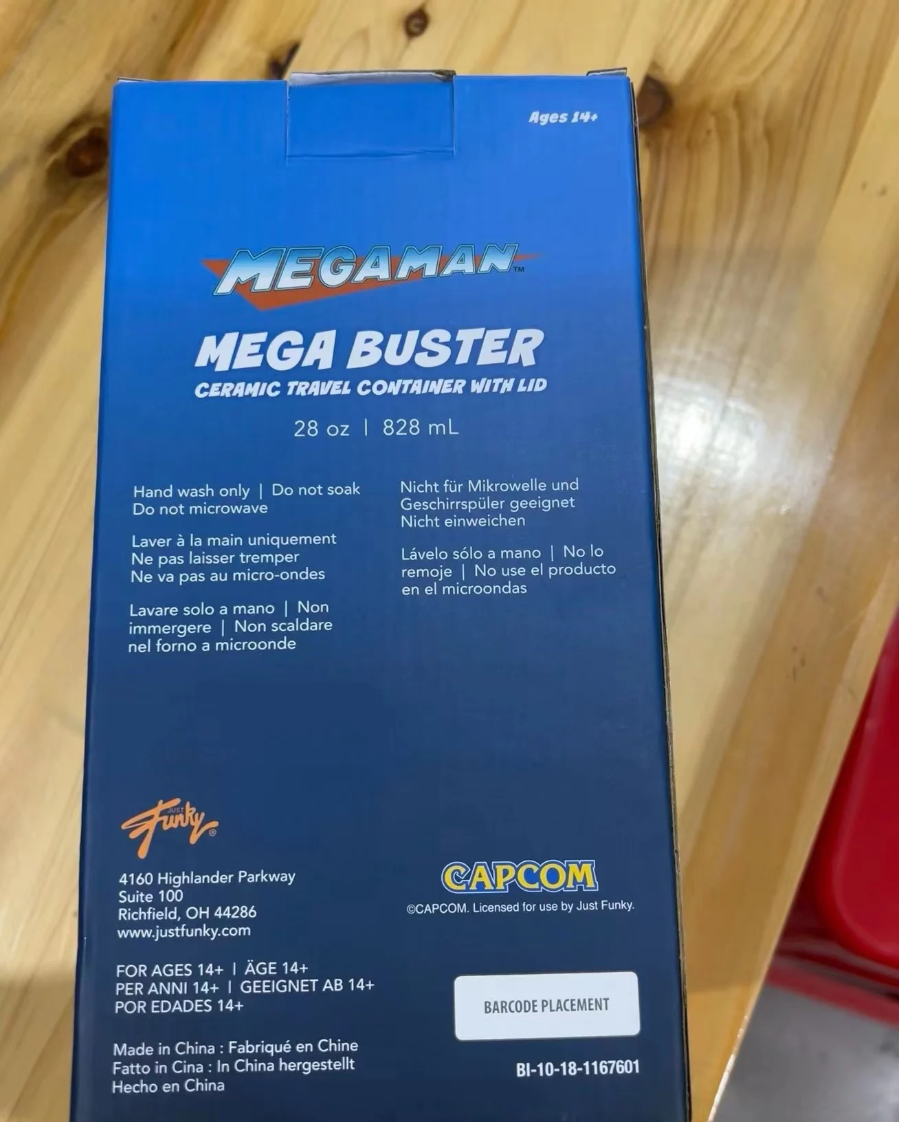828 мл, ThinkGeek Game MegaMan Mega Buster, керамический дорожный контейнер с крышкой, коллекция (art.: 3920c164d5b60) - 3920c164d5b60
