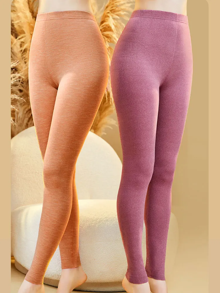 Dralon Long Johns Leggings women Fleece-lined Thick Tight Warm Pants Cotton Woolen for Students Warm-keeping