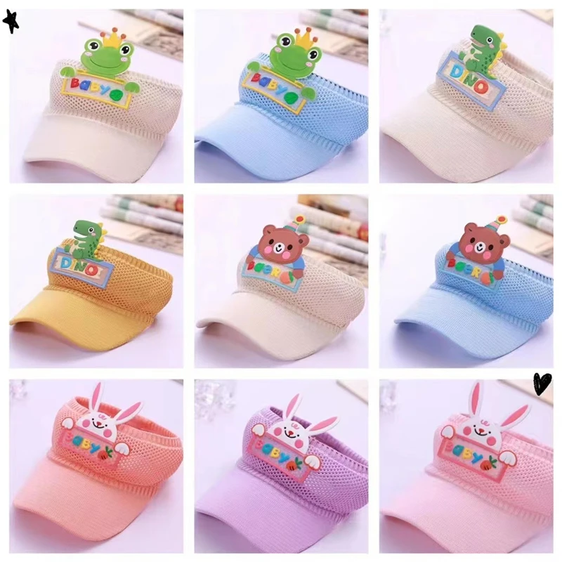 

Summer Baby Sun Hat Cute Cartoon Empty Top Caps Cute Cartoon Visor Cap For Children Boy Girl Outdoor Kids Baseball Hat