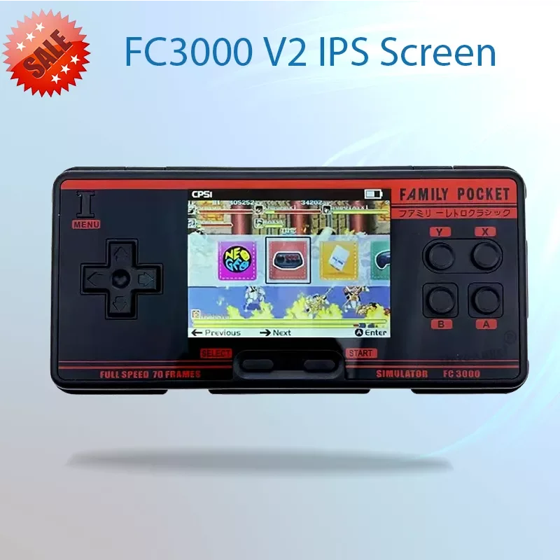 

Игровая Ретро консоль V2 IPS с HD-экраном 3,0 дюйма, подключение к телевизору, портативная игровая консоль в стиле ретро