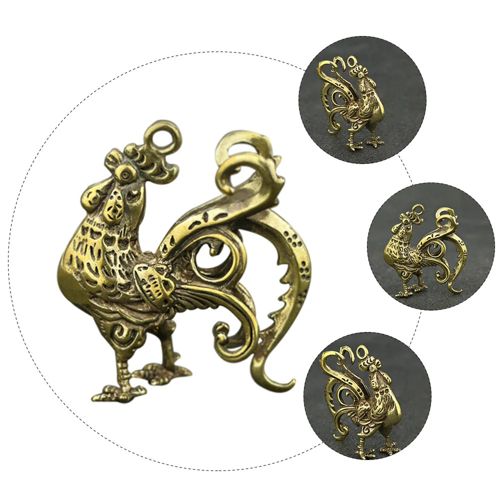 Винтажные латунные брелоки с петухом подвеска коллекция подарок брелок курицей