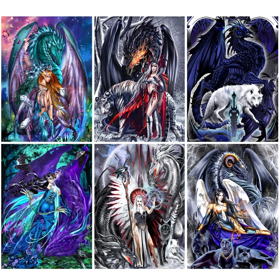 AB фантазия красота Меч дракона алмазная живопись 5D алмазная живопись Новая коллекция 2022 полная мозаика вышивка крестиком готическое искусство D553