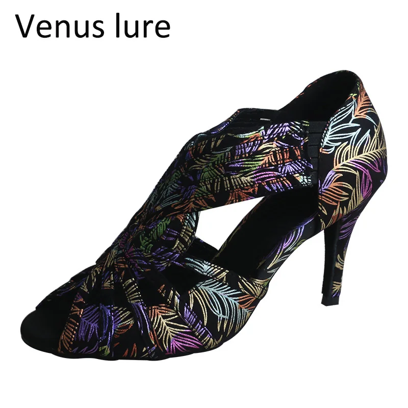 Женские туфли для латиноамериканских танцев Venus Lure на заказ открытые замшевые с