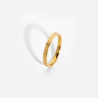 tarnish free jewelry stainless steel gold color grid bold stacker rings for women grils metal lattice band ring 2022