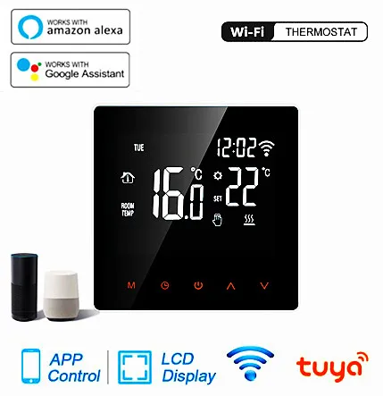 

Tuya WiFi Smart Thermostat,Electric Floor Heating Water/Gas Boiler Temperatu Vonice Control Smart Life App,Via Alexa Google Home