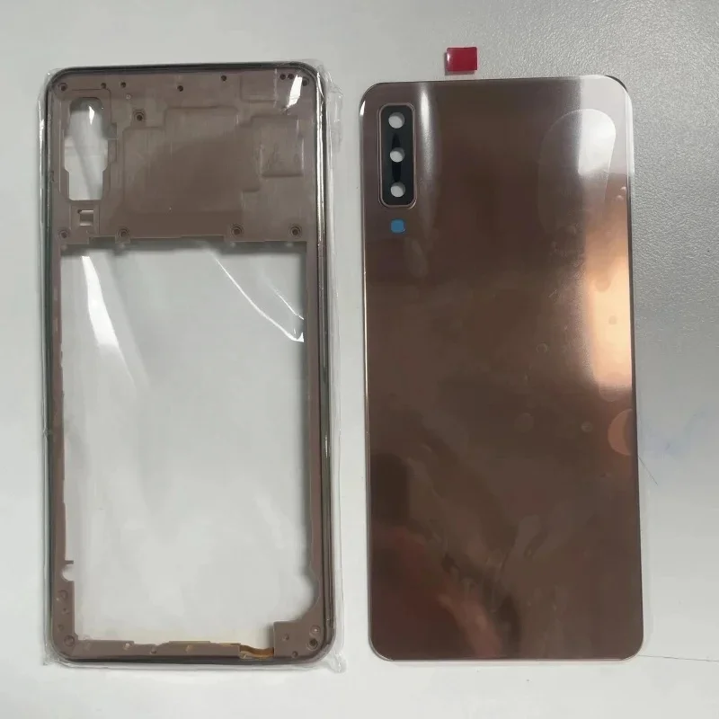 Фото Полный корпус для Samsung Galaxy A750 A7 2018 SM-A750F: задняя крышка аккумулятора, стеклянная крышка корпуса телефона, средняя рамка №4