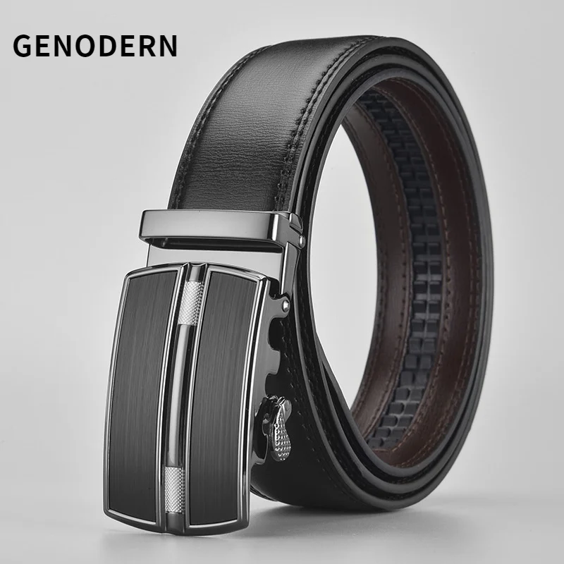 

Men's Leather Belt Two-Layer Cowhide Alloy Automatic Buckle Leather Belt