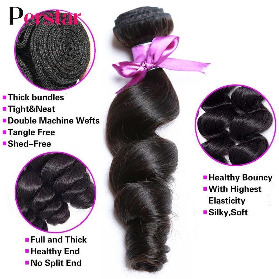 Перуанские волнистые пучки Perstar человеческие волосы 1/пучков свободные для