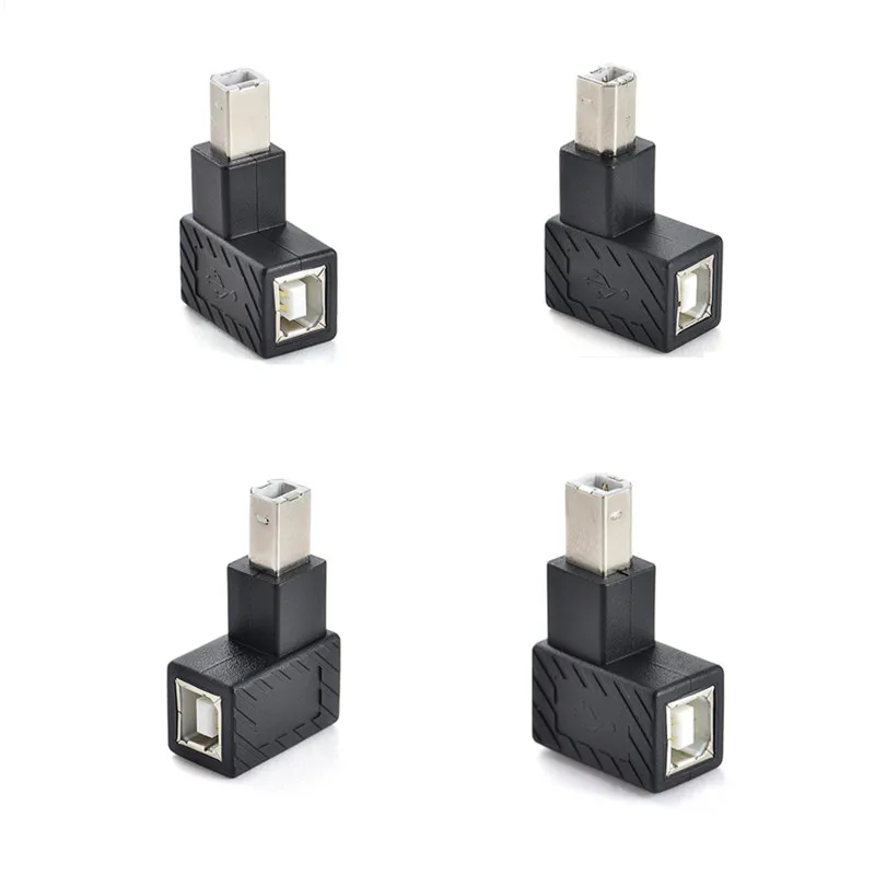 

USB2.0 B штекер 90 градусов вверх и вниз, левый и правый угол до гнезда Тип b адаптер разъем принтера Тип b штекер-гнездо