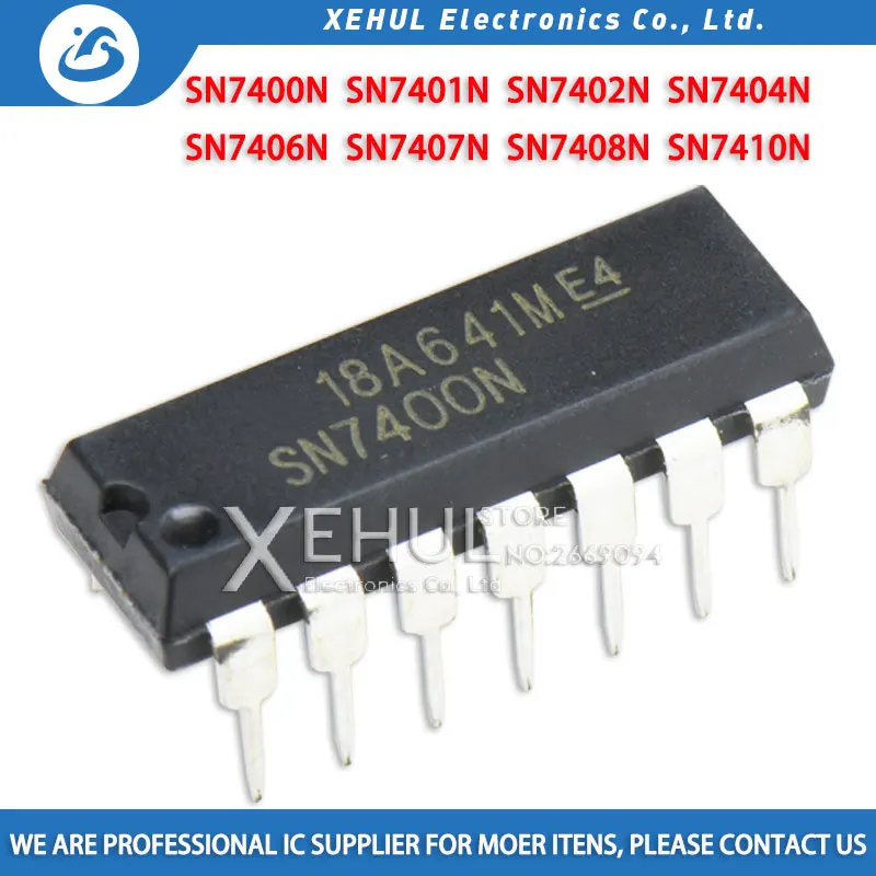 10 шт. Новый SN7400N SN7401N SN7402N SN7404N SN7406N SN7407N SN7408N SN7410N 7400N 7401N 7402N 7404N 7406N DIP14