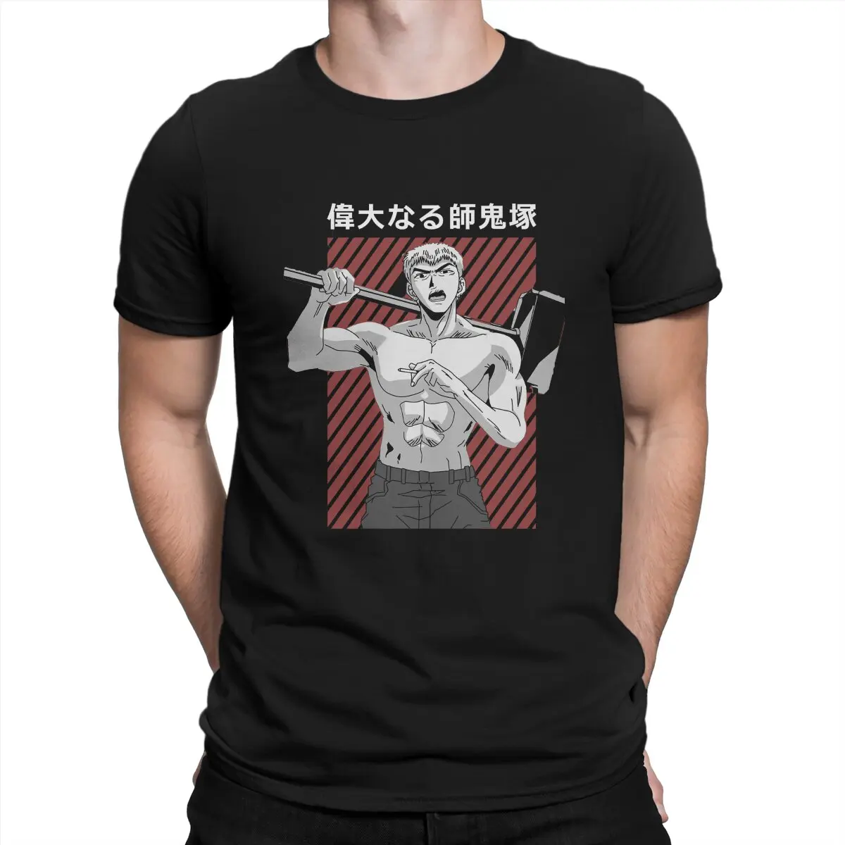 

Мужские футболки Eikichi Onizuka с молотом, футболки GTO с отличным учителем манга, 100% хлопок, повседневные футболки с коротким рукавом, женская футб...