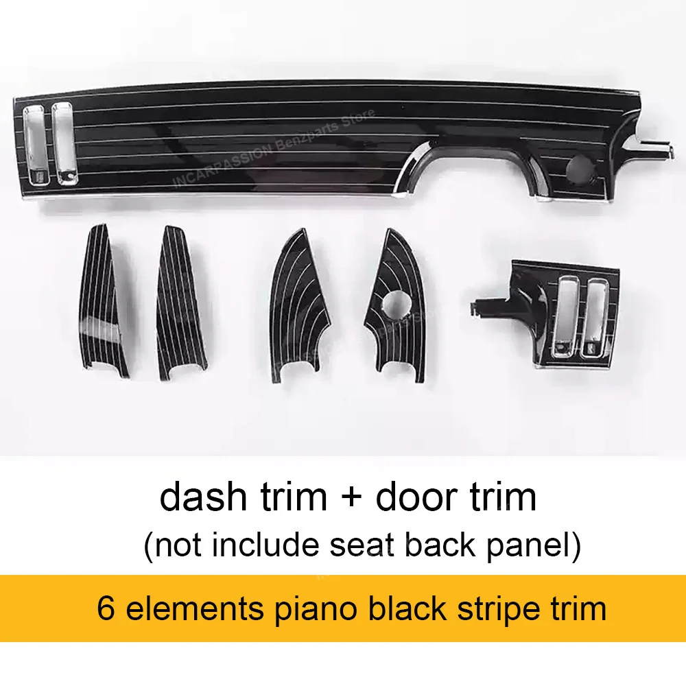 

Декоративная панель в черную полоску фортепиано для Mercedes Benz S Class W223, W223, внутренняя отделка, чехол на сиденье