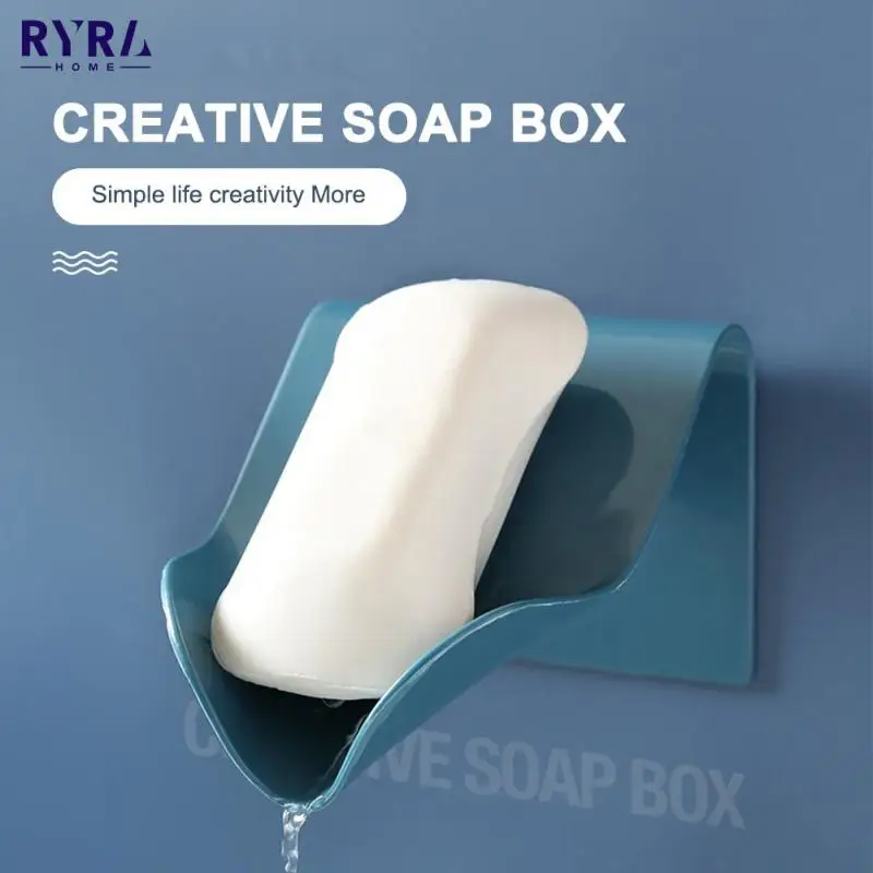 

1PC Soap Holder Wall Mount Hanging Shower Soap Dish Shower Plates Soap Storage Drain Plastic Soap Tray Rack Bathroom Accessories