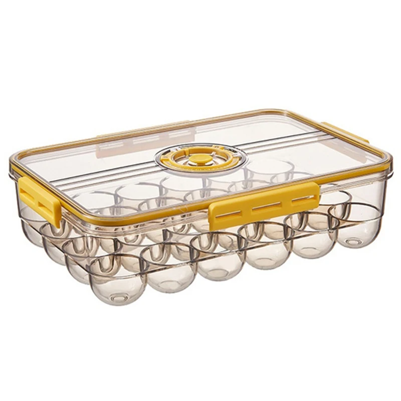 

ABHU 24 Grids Egg Storage Box Transparent Egg Container For Refrigerator Eggs Organizer Holder Food Storage Kitchen