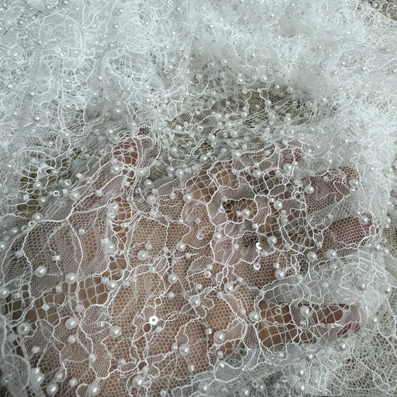 Высококачественные тяжелые бусины с жемчугом французская вышивка шантильи
