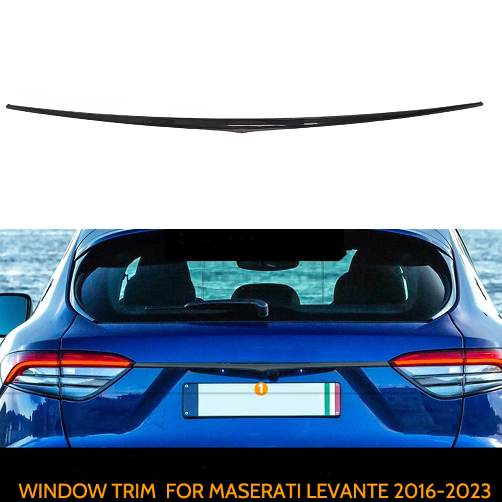 Задняя Крышка багажника для Maserati Levante 2016-2023 хромированная Черная