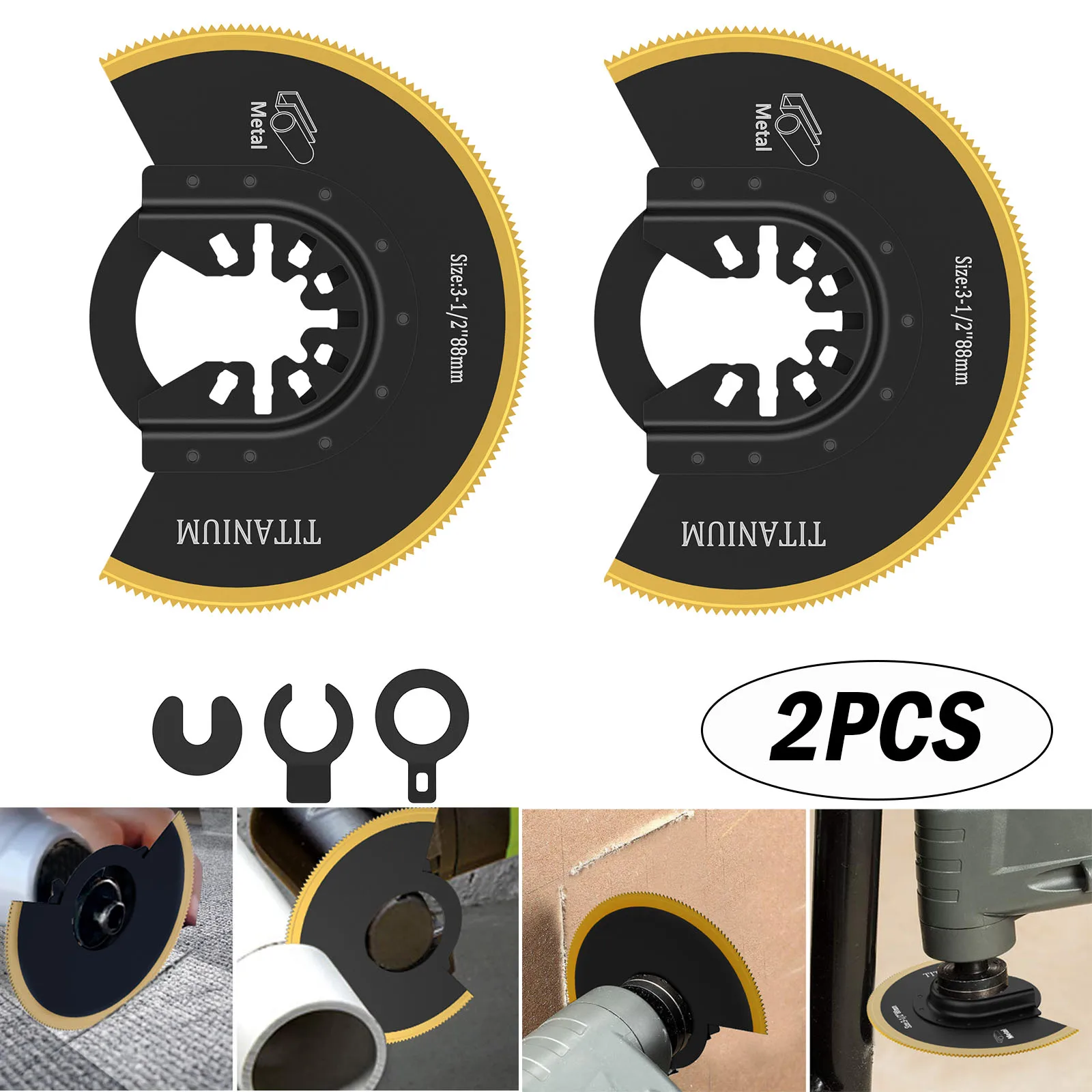 

2 шт., полукруглые лезвия для пилы с титановым покрытием, 3-1/2 дюйма