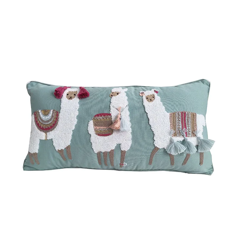 Чехол для подушки Efundeal хлопковый с вышивкой слона 30x60