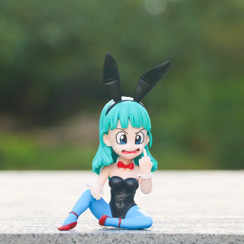 

Anime Dragon Ball Figure GK Bunny Girl Bulma Figure Erect Middle Finger PVC Action Figures Collection Model Toy Doll Kids Gifts