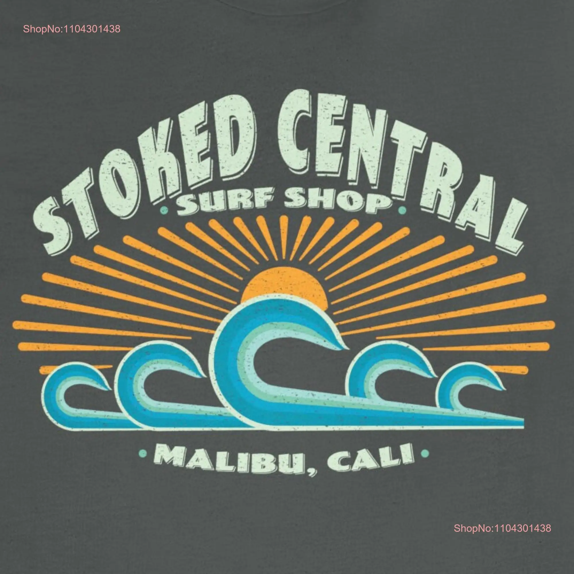 Футболка премиум-класса Stellar Waves Stitched Central Surf Shop Malibu California с длинными или короткими