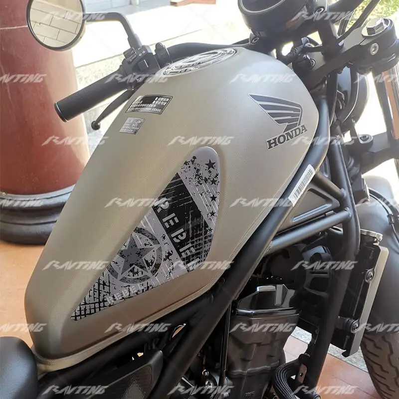 

Motorcycle Gas Tank Pad Protector Non-Slip Fuel Tank 3D Decal Sticker For HONDA REBEL500/REBEL300/CMX500/CMX300