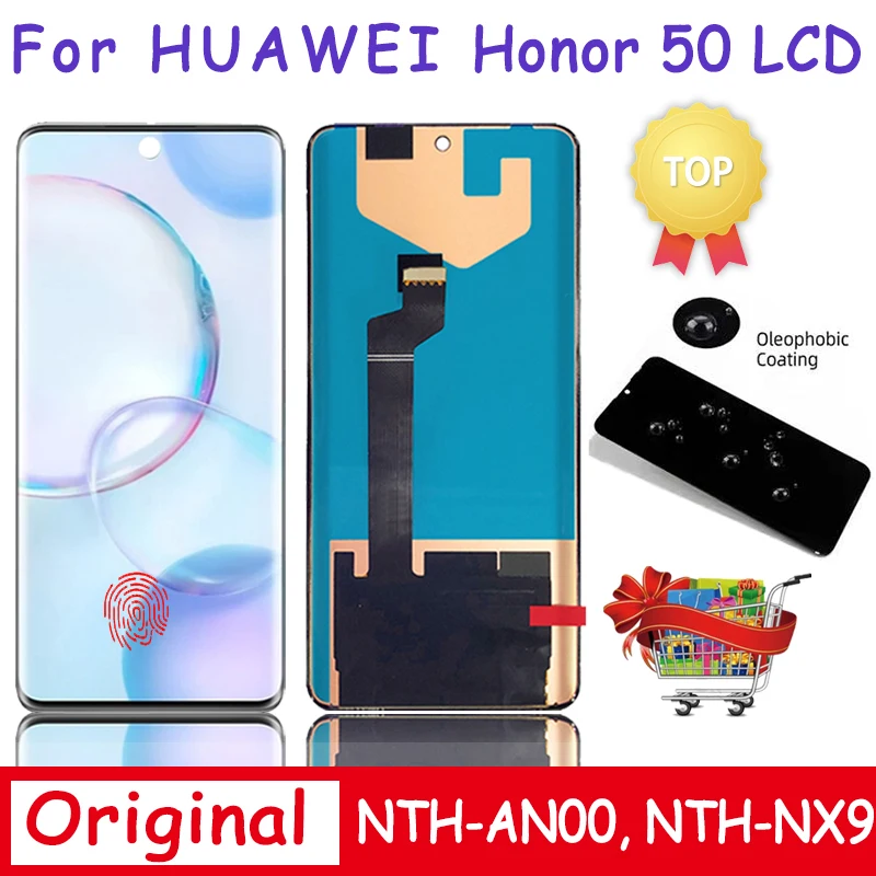 100% оригинальный для Huawei Honor 50 NTH-AN00 LCD дисплей сенсорный экран дигитайзер в сборе для Honor50 LCD с рамкой