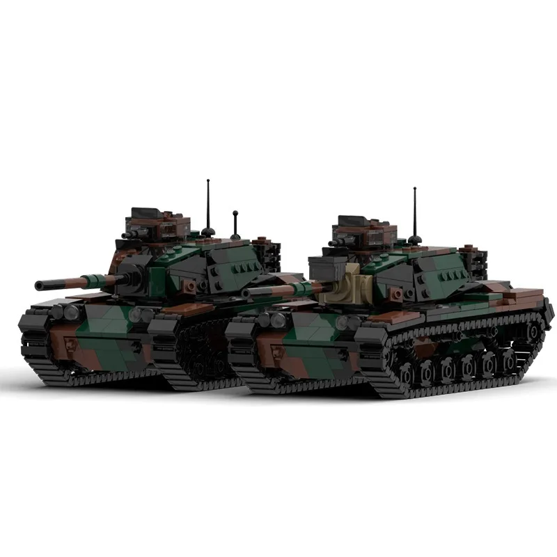 Фото Китайские строительные блоки-конструкторы, модель танка M60A1 M60A3 в лесном камуфляже, американская модель основного боевого танка, коллекционная модель для военных энтузиастов и подарок. №3
