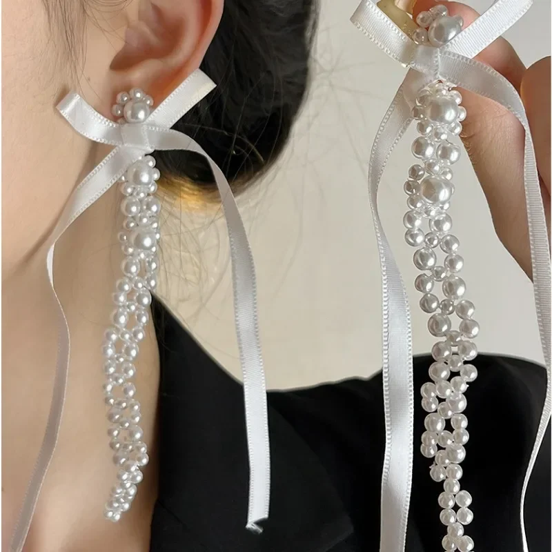 Женские серьги-ленты ручной работы Draweye корейские модные украшения с кисточками