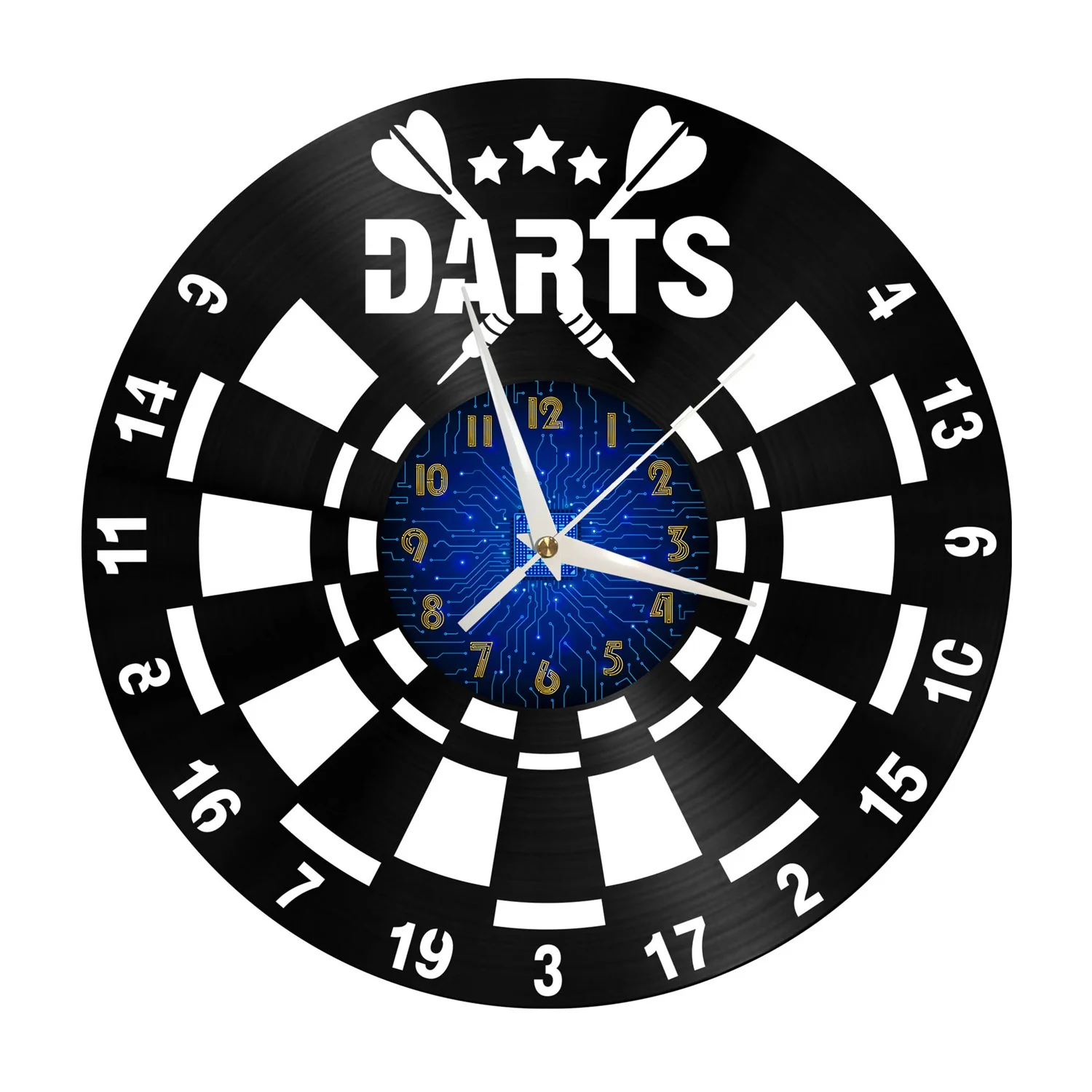 

Darts Vinyl Wall Clock, Vinyl Record Clock Wall Art Black 12 Inch for Living Room Bedroom