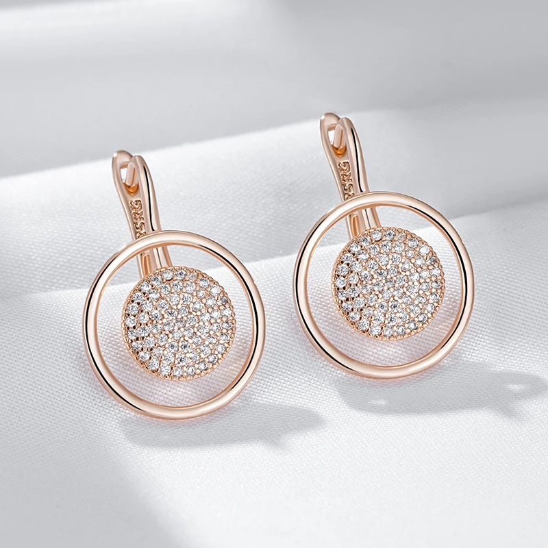 Женские серьги капельки из циркона Kinel