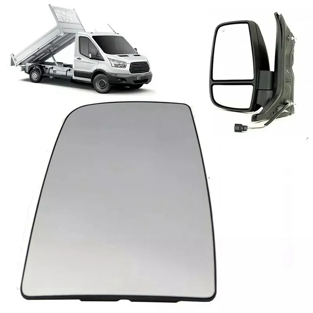 

Car Front Left No Heated Side Door Wing Rear View Mirror Lens Glass for Ford Transit Mk8 2014-2020 150 250 BK3117K741BA