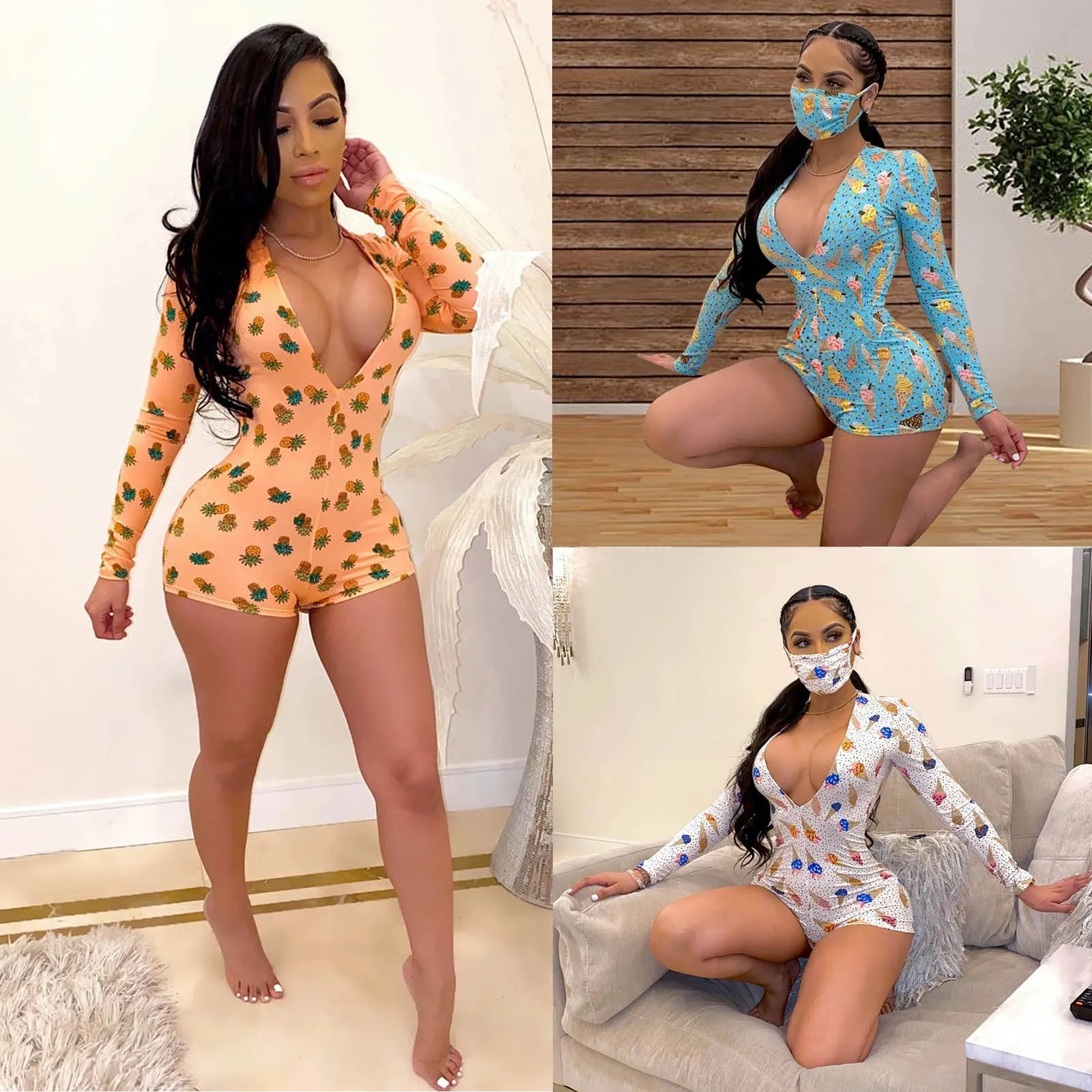 

Ladies' Home Service Nightwear Business Jumpsuits for Women Misses Jumpsuits Dressy Formal Jumpsuits for Women Long Sleeve