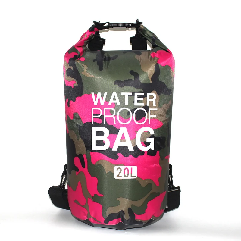 2/5/10/20/30L Diving Bag Waterproof Camouflage Swimming Bag Beach Rafting Bag Outdoor Boating Kayaking Travel Storage Dry Bag