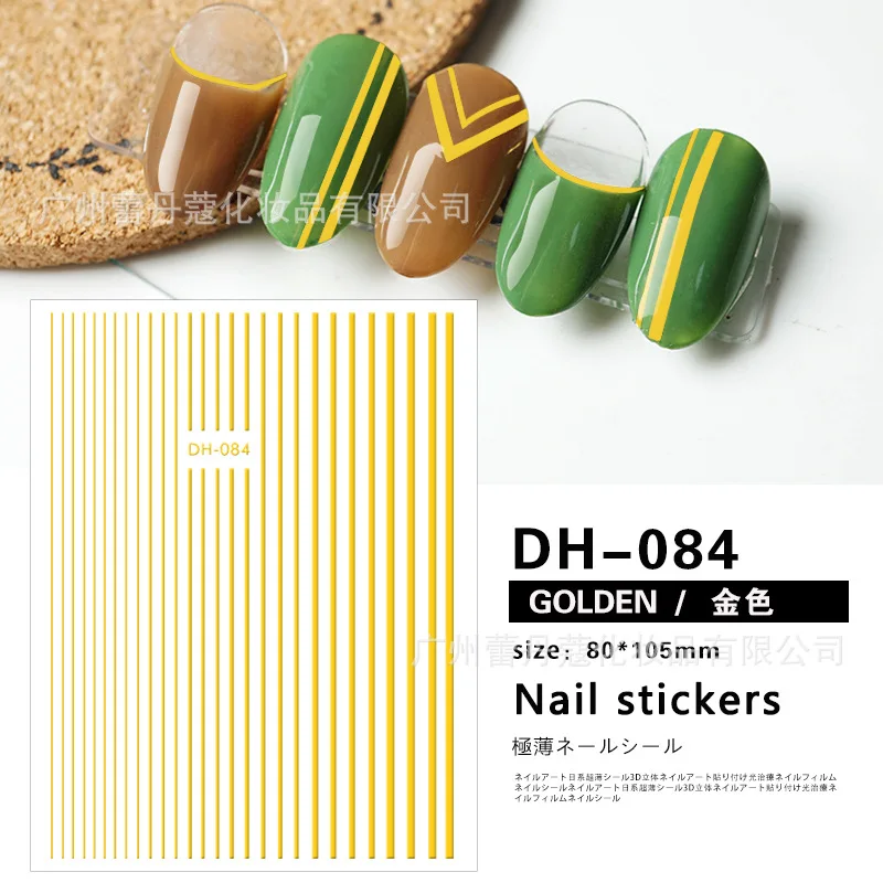 

1Pcs Nail Strip Stickers Black/Gold/Rose Gold/Silver Metal Strip Tape Nail Art Adhesive DIY Foil Tips Nail Sticker Decals