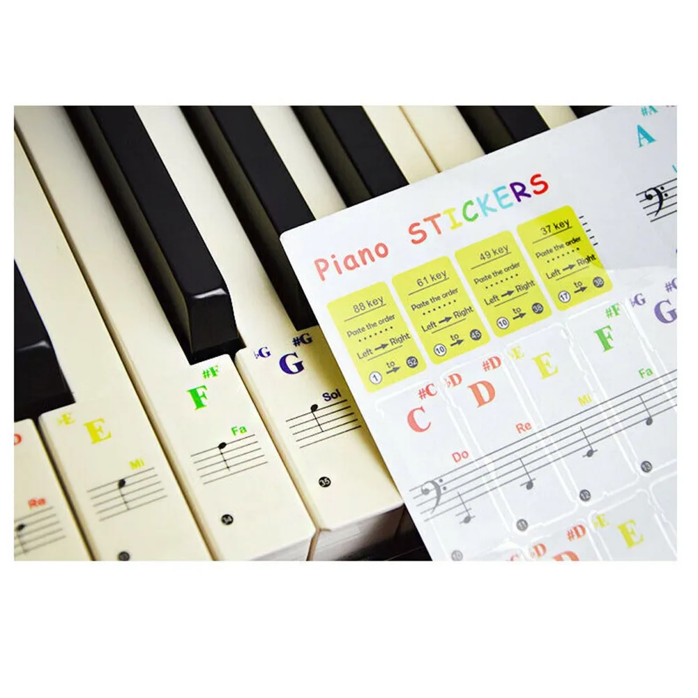 

Piano Keyboard Stickers For 37/49/54/61/88 KEY Music Keyboard KEYNOTES Labels Piano Training For Beginners Piano Sticker