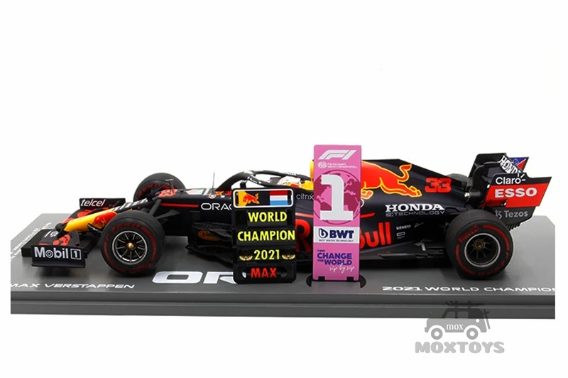 Модель автомобиля искрой 1:18 F1 2021 RB Honda RB16B No33 Winner Abu dBi с платой № 1