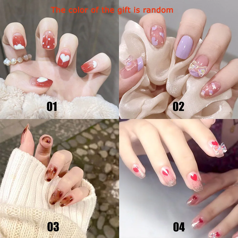 4 Получите 1 Бесплатно 24шт/Коробка Съемные Круглые Квадратные Накладные Ногти Носимые Сердце Бант Поддельные Полные Накладные Наконечники.
