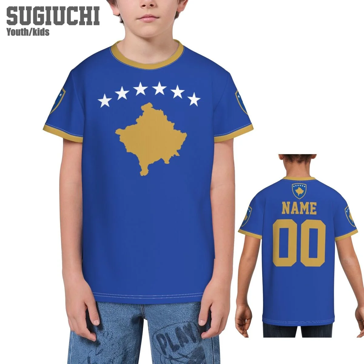Пользовательское имя номер Косово флаг эмблема 3D футболки для детей молодежные