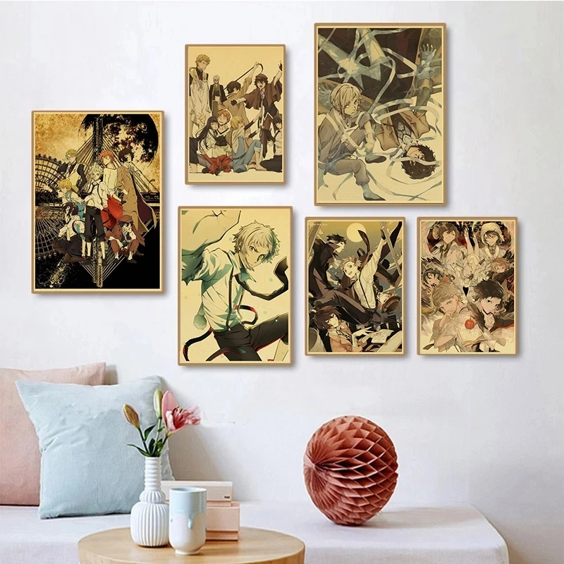 Популярное японское аниме постер Bungou бродячие собаки мертвой яблоко Ретро