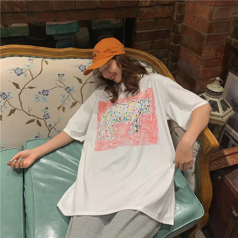 Cartoon Graphic Print Blouse T Shirt Women Harajuku Style Aesthetic White Casual New Fashion Summer |