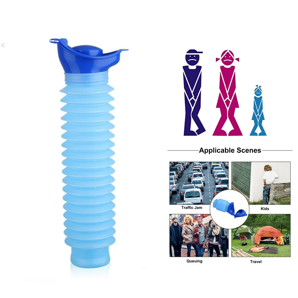 

1 PCS Emergency Urinal Shrinkable 750ml Male Female Portable Toilet Potty Pee Urine Bottle Reusable Outdoor Camping Travel Perso