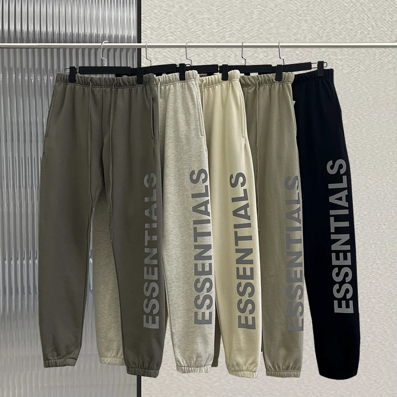 

Fw21New Men's Essentials Joggers Fashion 100% Cotton Reflective print letters Hip Hop Loose Unisex High Quality Sweatpants