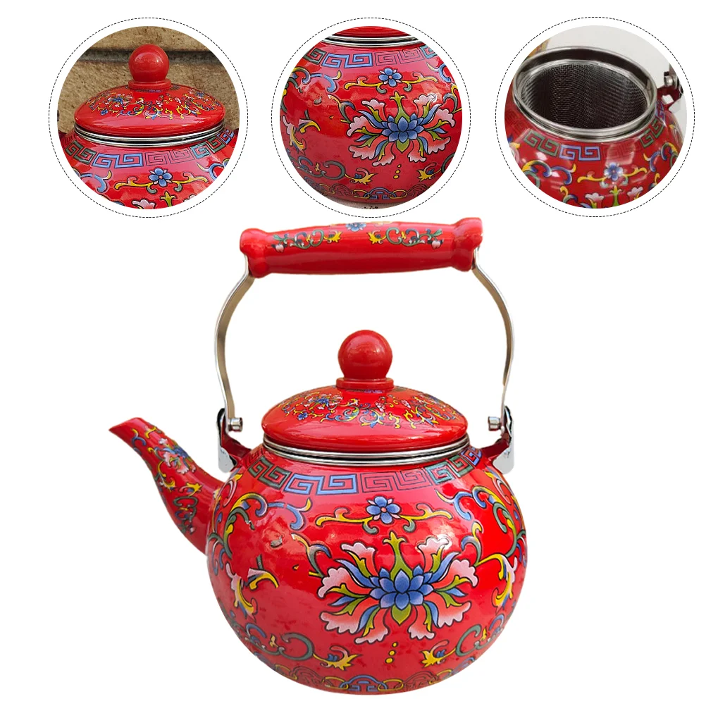 

Teapot Kettle Tea Pot Enamel Water Boiling Chinese Strainer Stovetop Insulated Enameled Teakettle Asian Tetsubin Japanese Heater