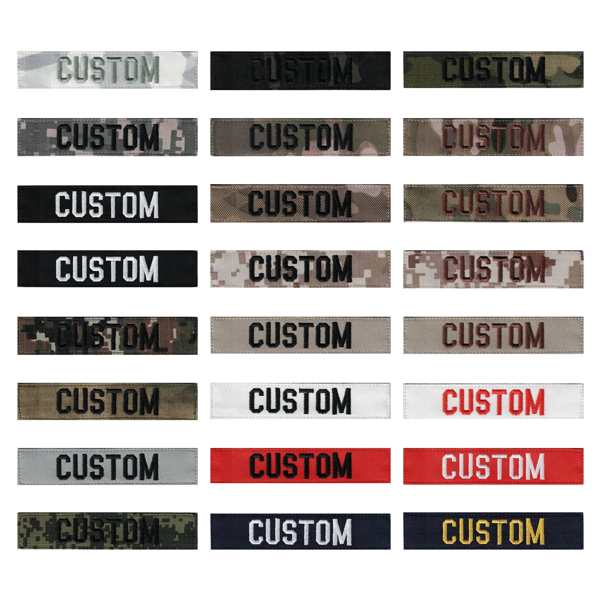 Embroidery Custom Name Patch Chest Tapes Badges Fold Frame ACU MULTICAM  Alpine Tropic RG GREEN BLACK BROWN GRAY AOR2 BLUE TAN